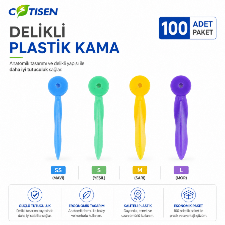 Cotisen Delikli Plastik Kama (100 Adet)