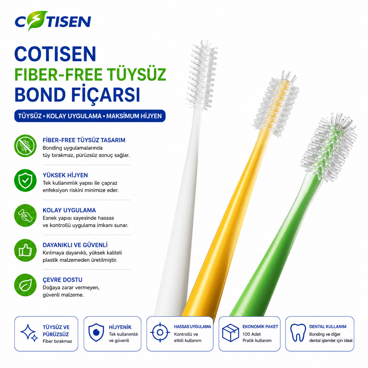 Cotisen Fiber-Free Tüysüz Bond Fırçası