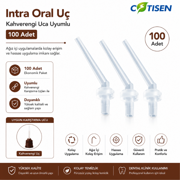 Cotisen Intra Oral Uç – Kahverengi Uca Uyumlu (100 Adet)