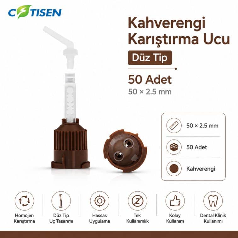 Cotisen Kahverengi Karıştırma Ucu Düz Tip