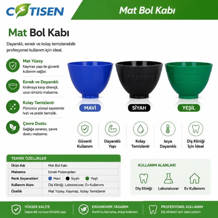 Cotisen Mat Bol Kabı 1 ADET