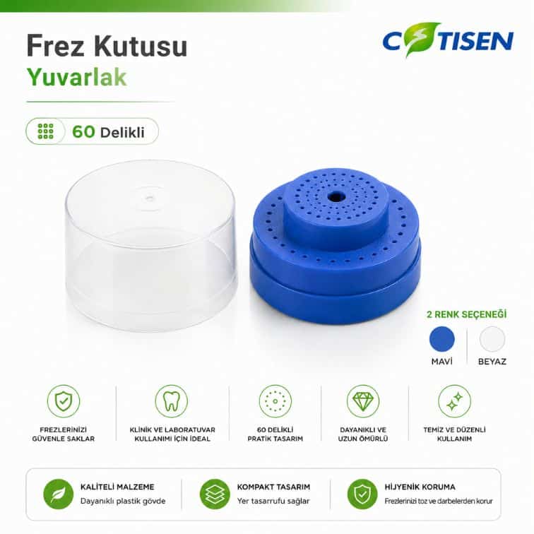 Cotisen Yuvarlak Frez Kutusu 60 Delikli