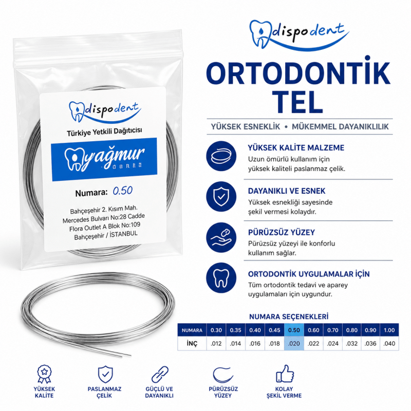 Dental Paslanmaz Çelik Ortodontik Tel