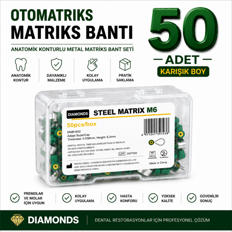 Diamonds Steel Matrix M6 Otomatriks Matrix Bandı 50 Adet Karışık Boy
