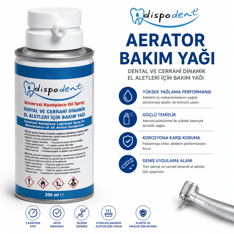 Dispodent Aeratör Bakım Yağı Spreyi 200 ml