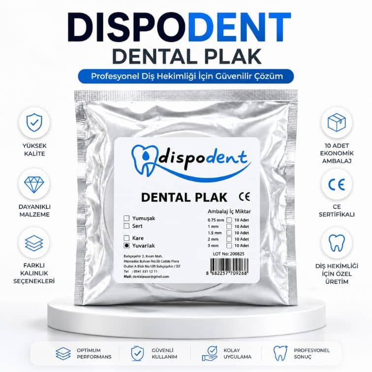 Dispodent Dental Plak Termoplastik Şeffaf Plak (Yuvarlak)