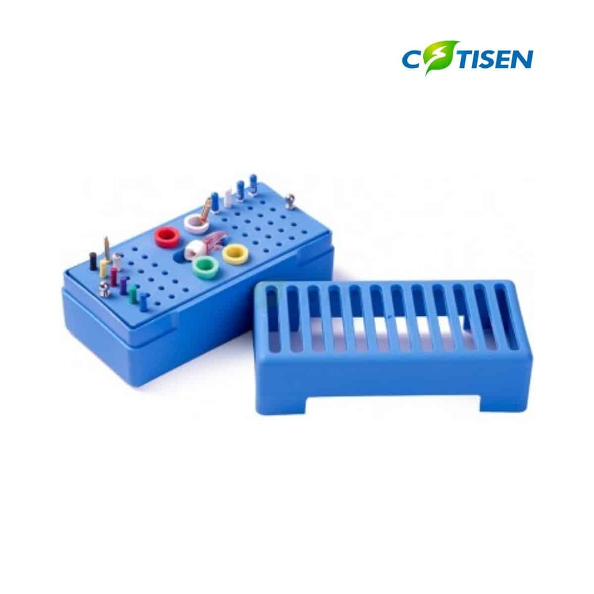 Endobox - Poly Carbon Mavi (Frez, Eğe için, 48 delikli, 4 Hazneli)