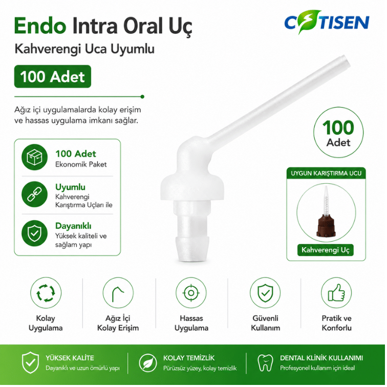 Intra Oral Uçlar - Kahverengi Uca Uyumlu (100 Adet)