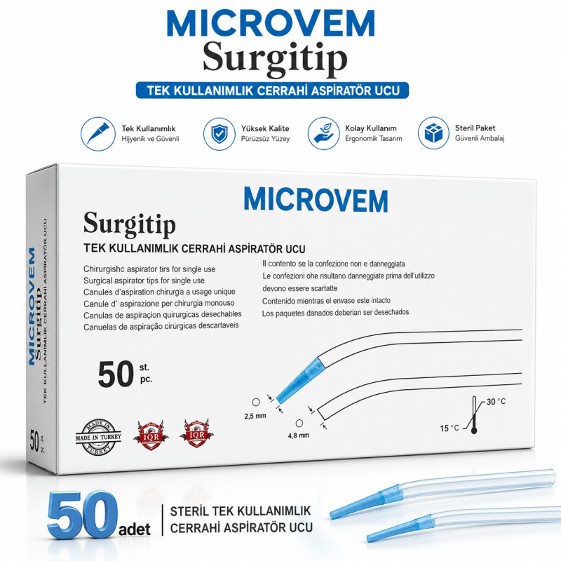 Microvem Surgitip Tek Kullanımlık Cerrahi Aspiratör Ucu