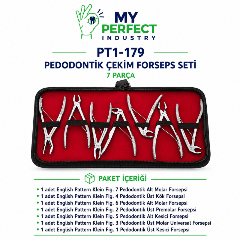 My Perfect Industry PT1-179 . 7 Parça Pedodontik Çekim Forsepsi Seti