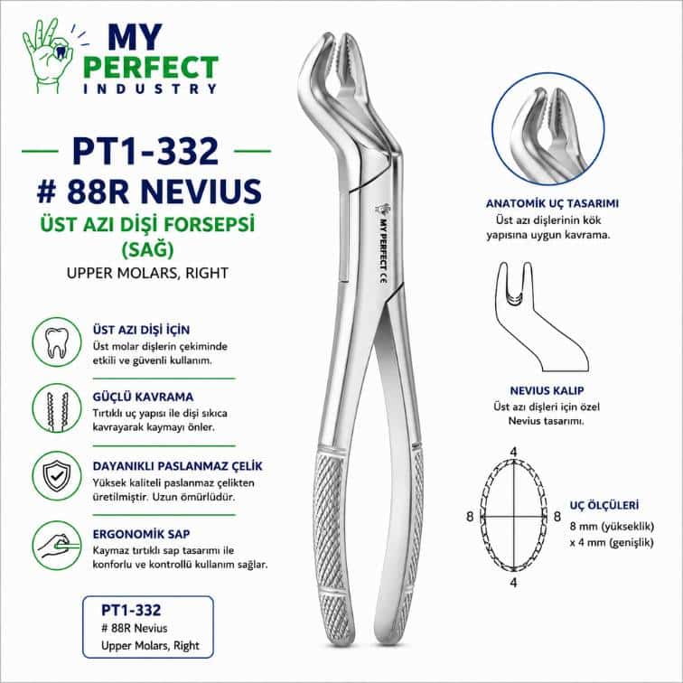 My Perfect Industry PT1-332 #88R Nevius Üst Azı Dişi Forsepsi (Sağ)