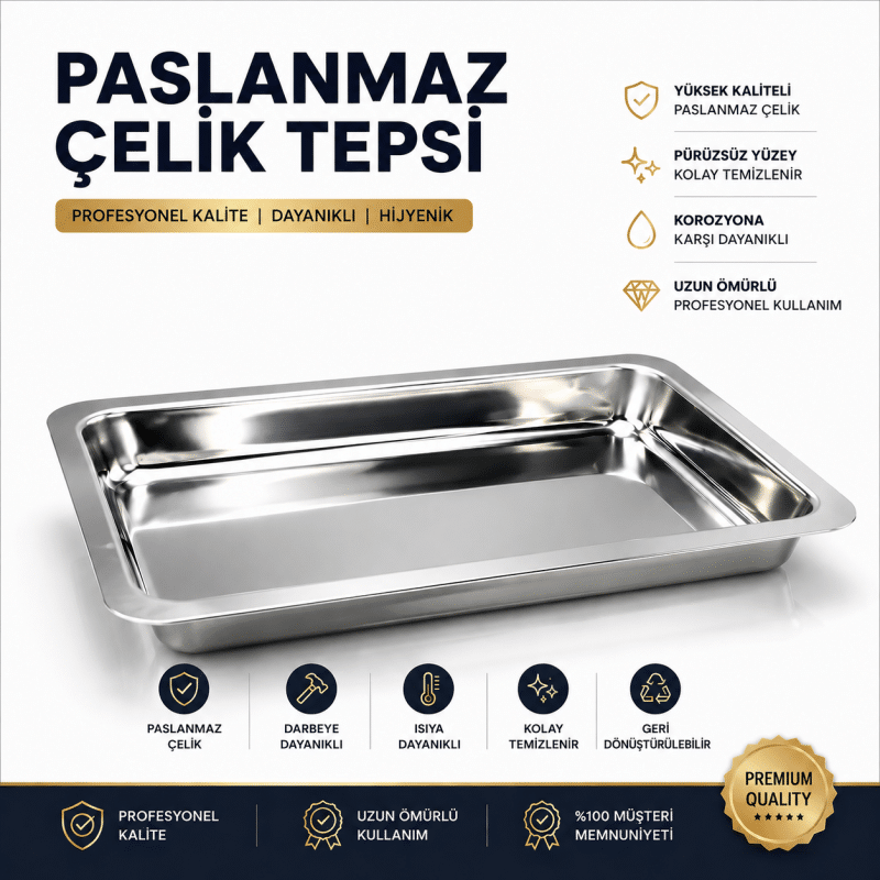 Paslanmaz Çelik Tepsi
