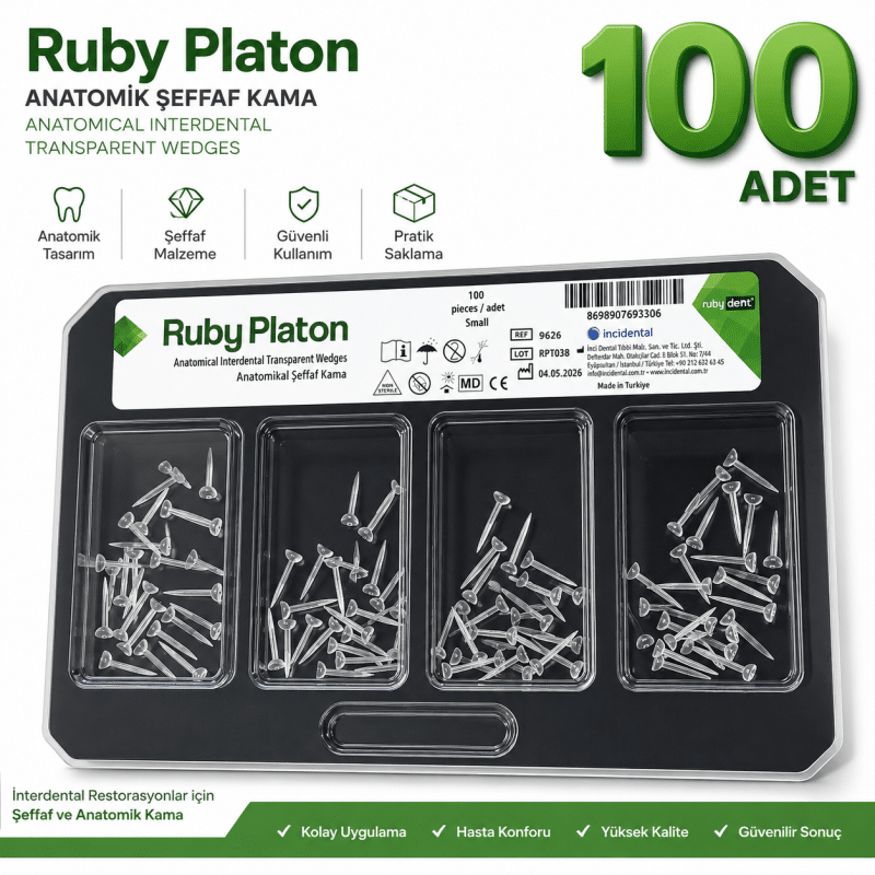 Ruby Platon Anatomik Şeffaf Kama 100 Adet