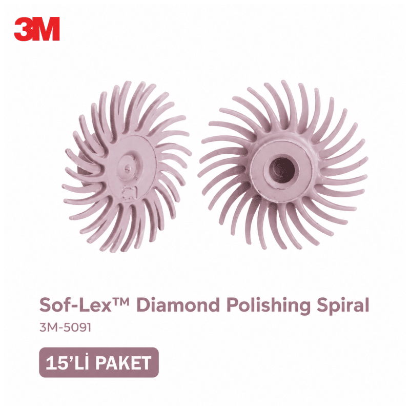 3M Sof-Lex Diamond Bitim Diski Pembe Refill 15’li Final Polisaj Spirali