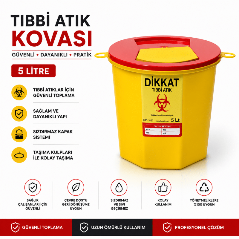 Tıbbi Atık Kovası 5 Litre