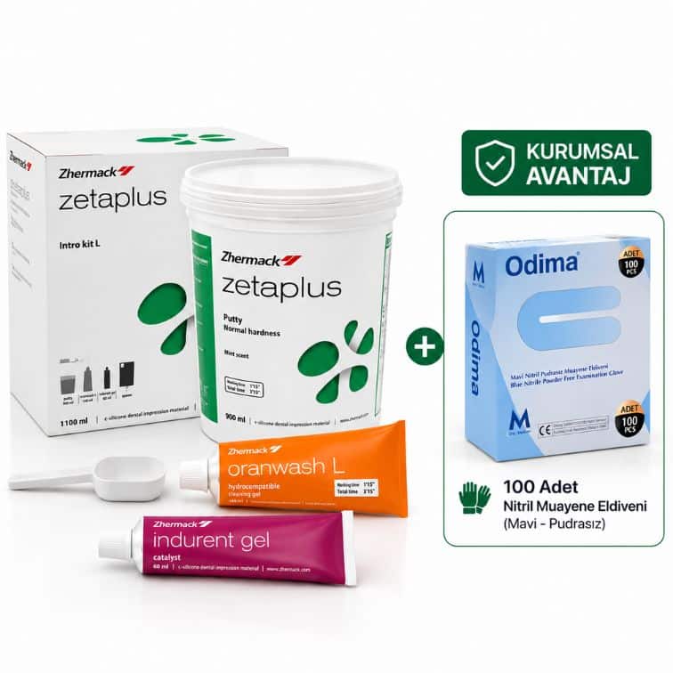 Zhermack Zetaplus Intro Kit L + 100 Adet Mavi Nitril Muayene Eldiveni | Kurumsal Avantaj