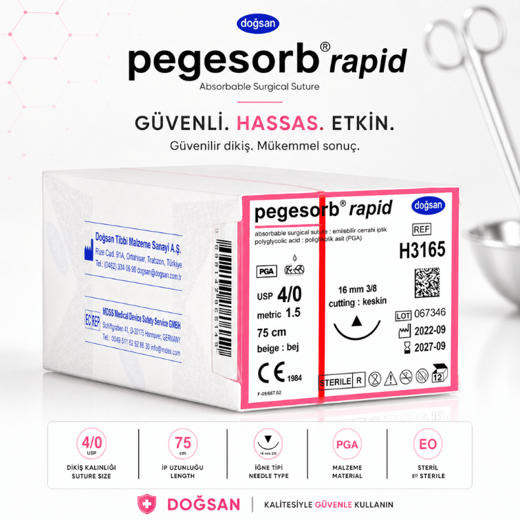DOĞSAN Pegesorb Rapid® Emilebilir Hızlı Cerrahi Sütür REF: H3165