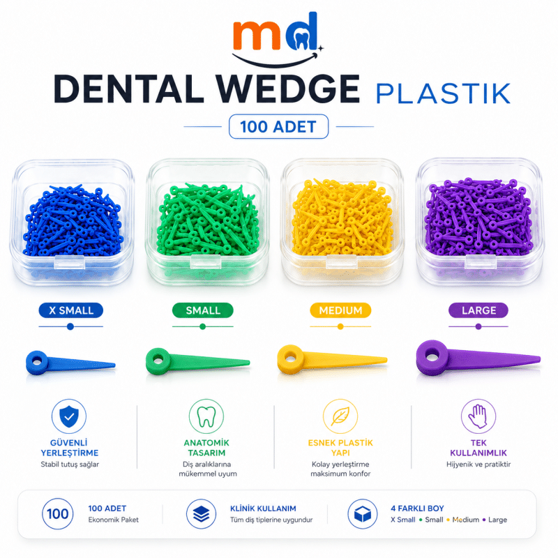 MD Dental Wedge Plastik – 100 Adet