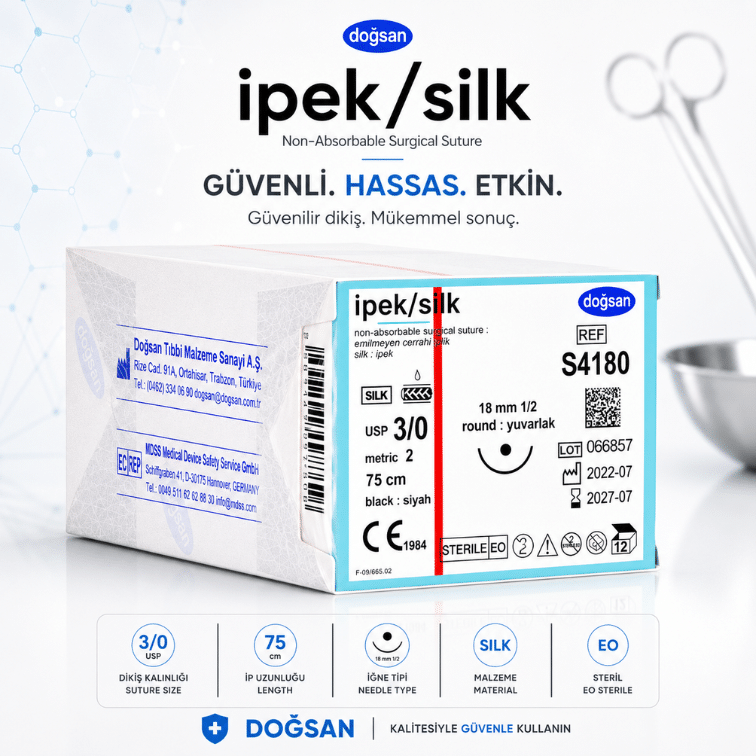 DOĞSAN İpek/Silk Non-Absorbable Cerrahi Sütür REF: S4180