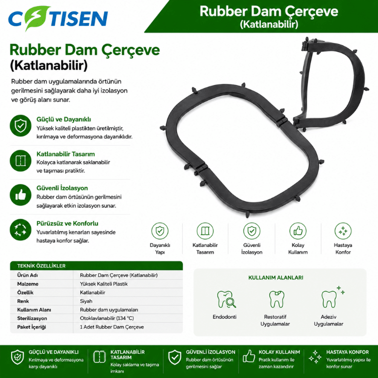 Rubber Dam Çerçeve (Katlanabilir)