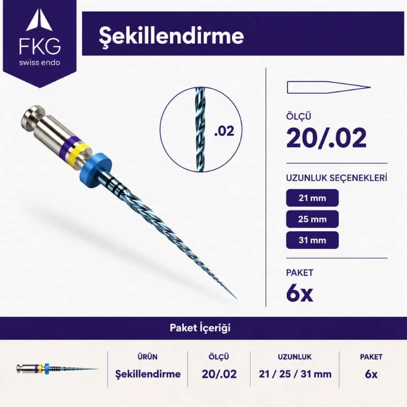 FKG Şekillendirme Rotary Eğe 20.02