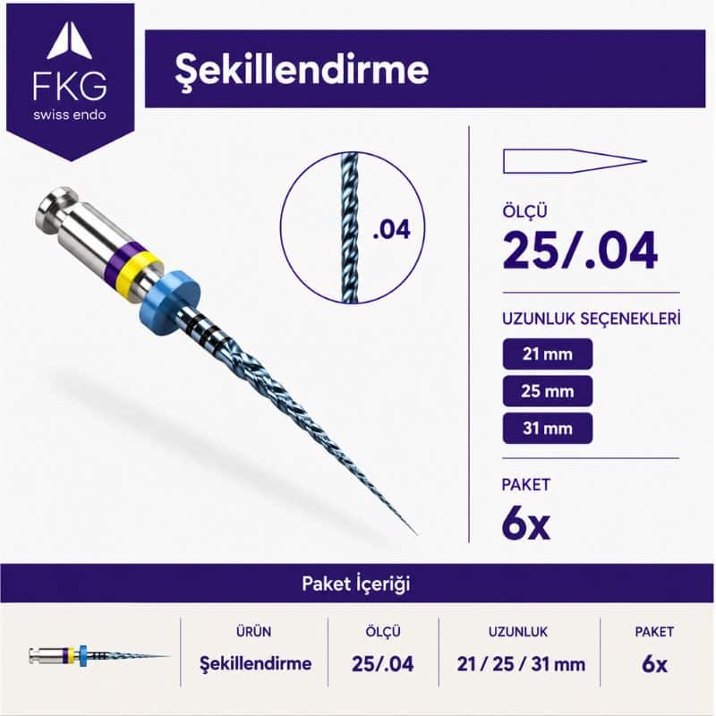 FKG Şekillendirme Rotary Eğe 25.04