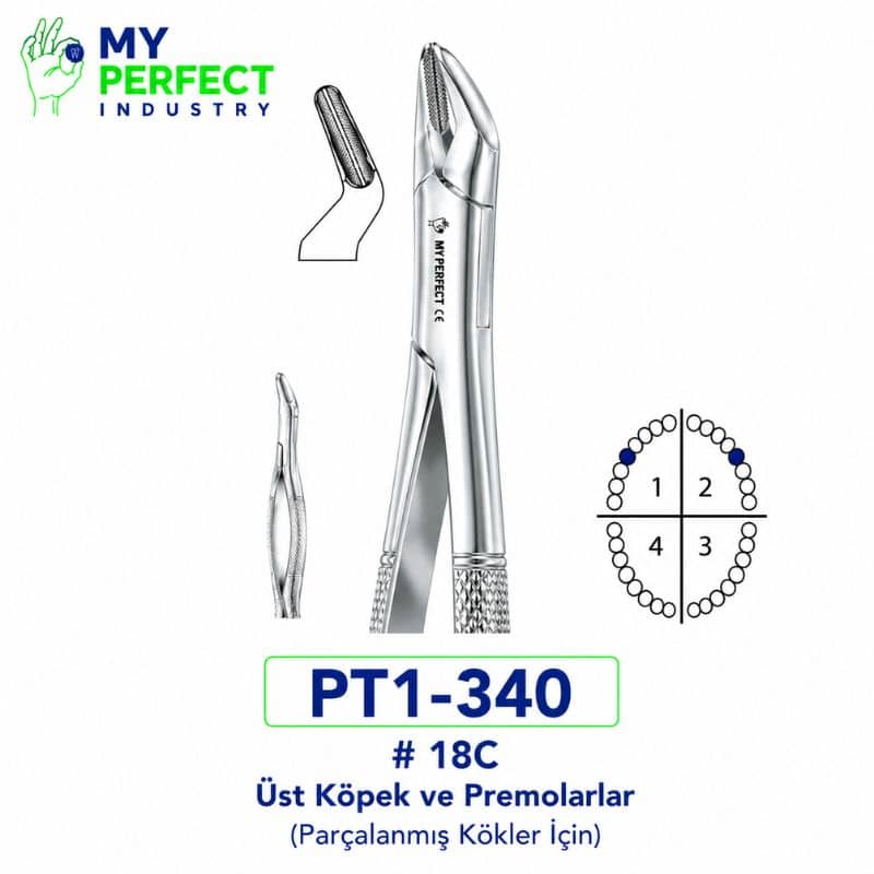 My Perfect Industry PT1-340 #18C Üst Köpek ve Premolar Forsepsi My Perfect Industry PT1-340 #18C Üst Köpek ve Premolar Forsepsi