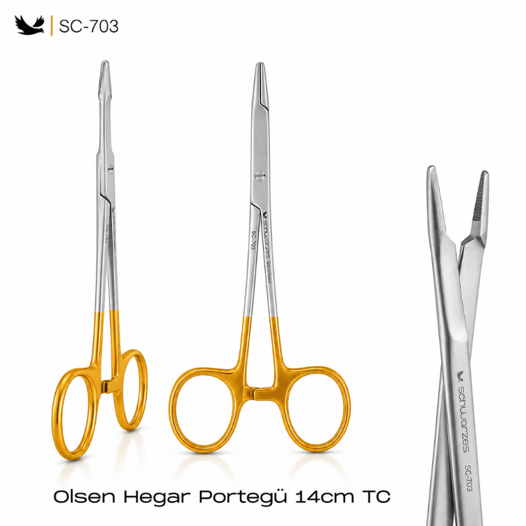 Schwarzes SC-703 Olsen Hegar Portegü 14 cm Tungsten Carbide