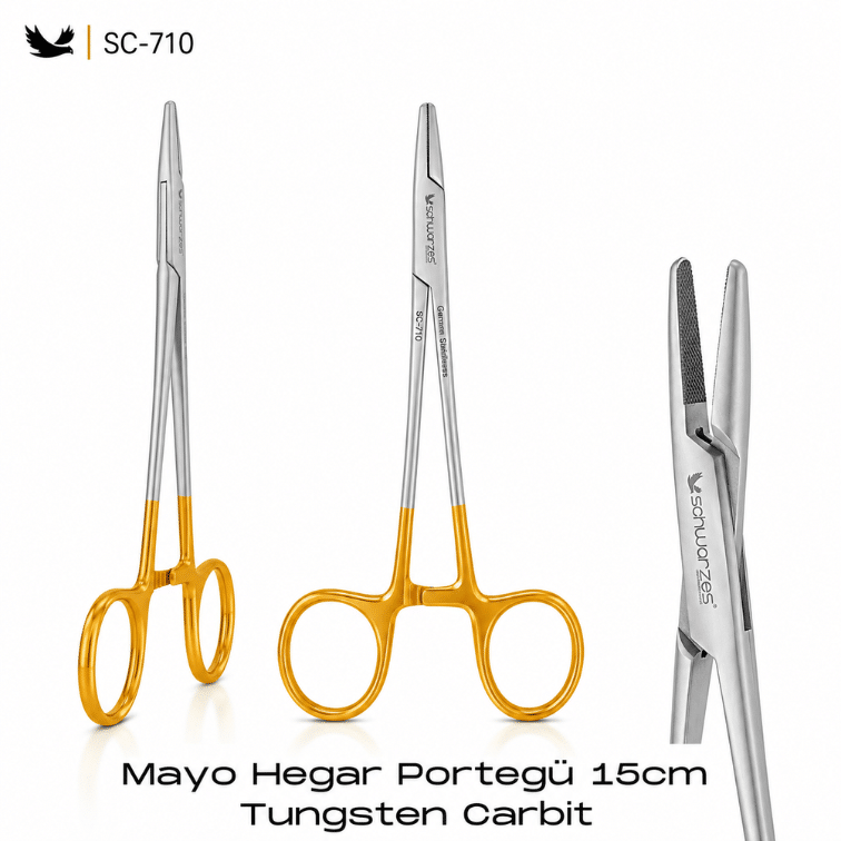 Schwarzes SC-710 Mayo Hegar Portegü 15 cm Tungsten Carbide