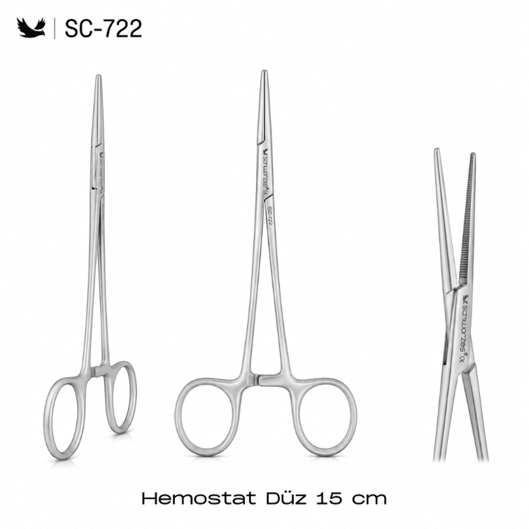 Schwarzes SC-722 Hemostat Düz 15 cm