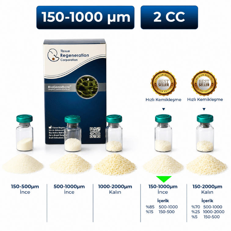 BioGenix İnsan Kaynaklı Greft (Kemik Tozu) 150–1000 µm, 2 cc