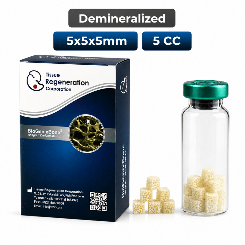 BioGenixBone Demineralized Allograft Derived Matrix 5×5×5 mm – 5 cc