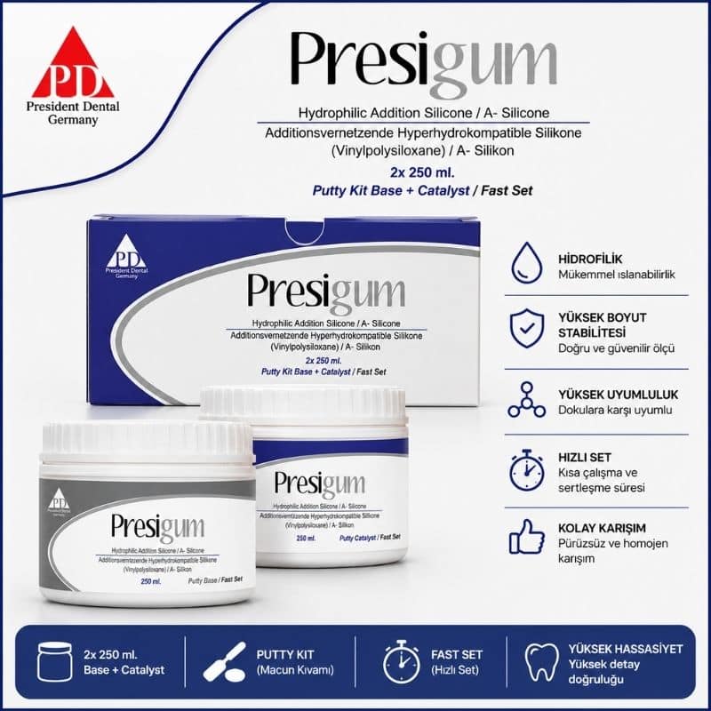 PRESIDENT DENTAL Presigum Putty Fast Setting A-Silikon  ( 2 x 250 ml )