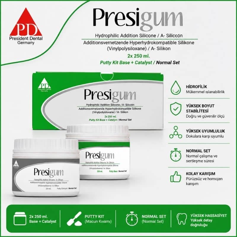 PRESIDENT DENTAL Presigum Putty Normal Setting A-Silikon ( 2 x 250 ml )