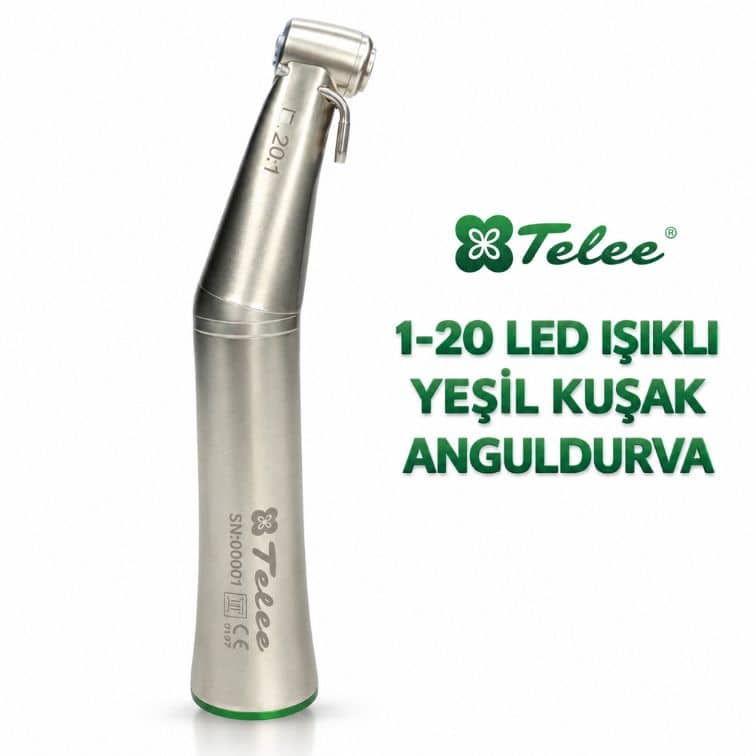 Telee 20:1 LED Işıklı Yeşil Kuşak Anguldurva – İmplant Anguldurvası