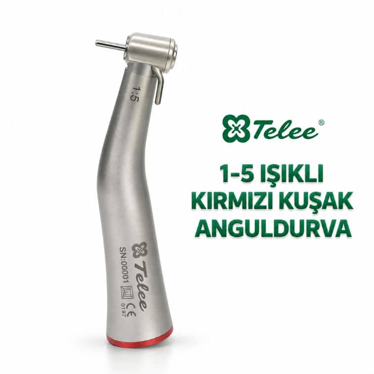 Telee 1:5 Işıklı Kırmızı Kuşak Anguldurva – Hız Artırıcı Dental Anguldurva